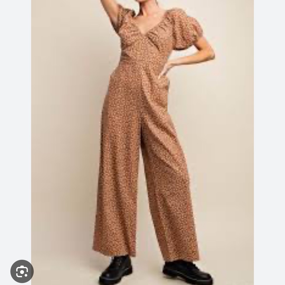Size S | Kori | fall leaves Patterned | Jumpsuit | with hand pockets